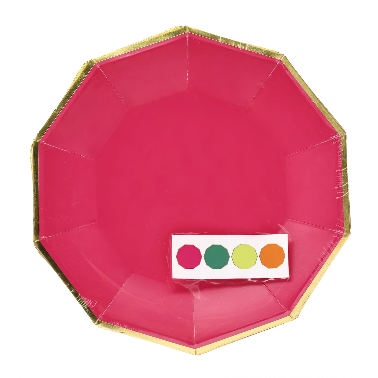 Assiettes plates décagonales multicolores Hothouse de 23 cm (9 po), paquet de 10, par Celebrate It